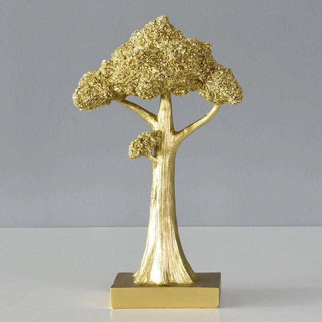 Nordic New Products Explosion Models Resin Golden Pine Tree Decor European House Home High End Luxury Decoration