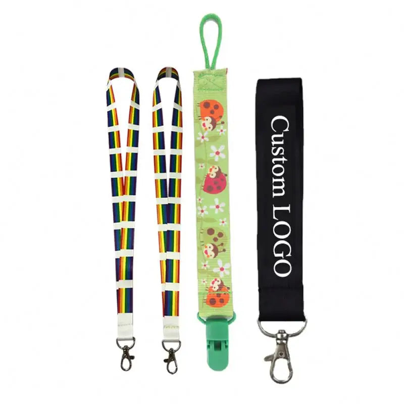 Business Gifts Polyester Neck Lanyard Wrist Keychain with Silk Screen Printing