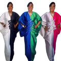 Fresh Boubou Women African Women Dresses Plus Size African Dresses for Women Clothing Color Blocking