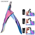 Greenkem Stainless Steel Professional Nail Art Clipper Manicure Colorful Nail Art Tools U Word False Tips Straight Nail Cutter