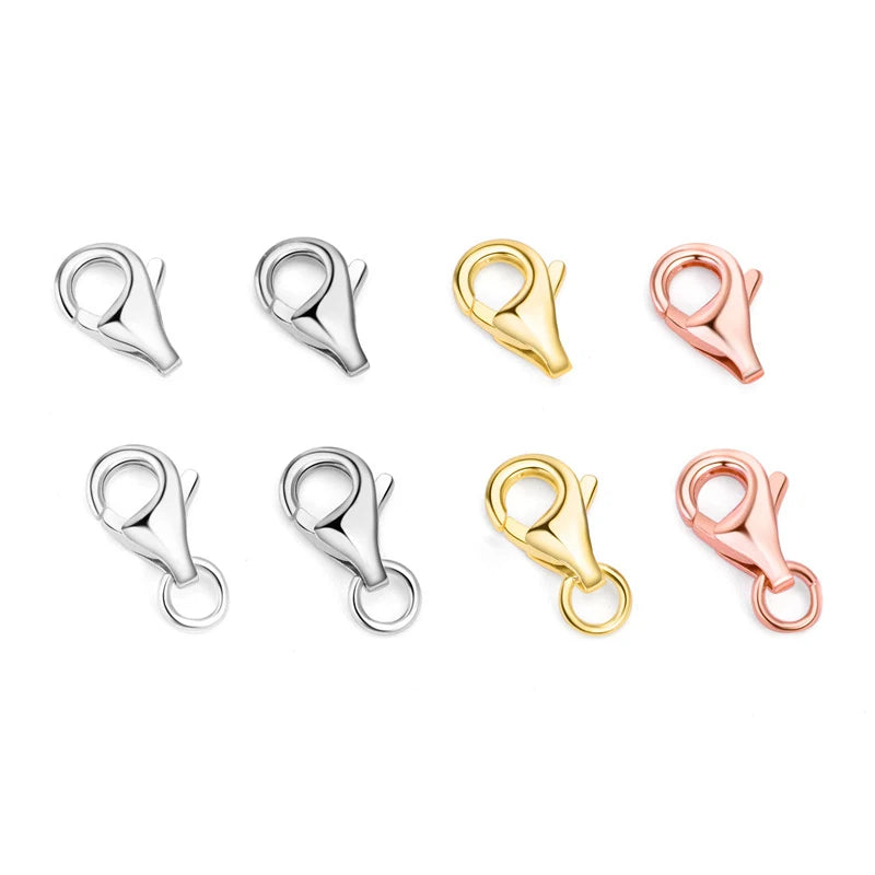 925 Sterling Silver DIY Water Drop Shape Bracelet Necklace Components Lobster Clasp for Jewelry Making