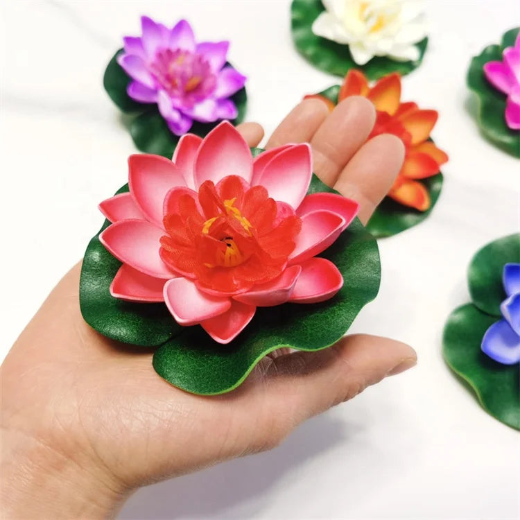 Hot Sale T-0409 Artificial Floating Foam Lotus Flower Water Lily Pad Home Decoration for Christmas Graduation Easter Garden Pond