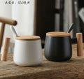 Creative Ceramic Mug with Wooden Handle Lid and Spoon Valentine's Day Gift Giving Ceramic Cup Tea Mug 400ml Coffee Mug