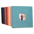 27*28cm 200 Sheets 9 Colors Linen Cover Window Self-Adhesive Wedding Photo Album 4R 120 Gold Stamping DIY Double Sided Pages