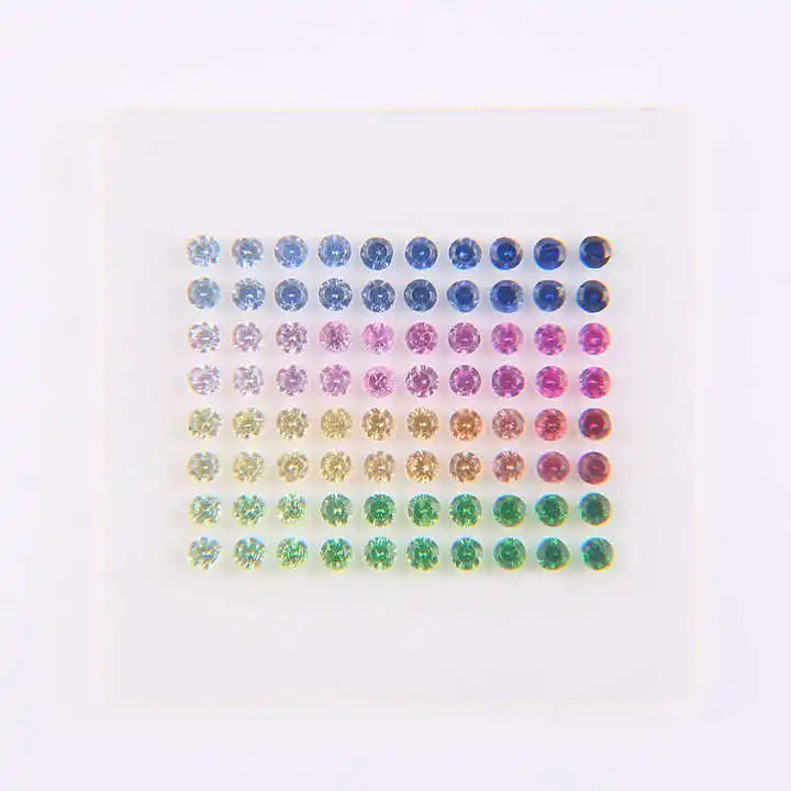 VOAINO 1.2 mm 0.82 Carat 80pcs Natural Gradient Rainbow Stones Melee Round Brilliant Cut Loose Gemstones for Jewelry