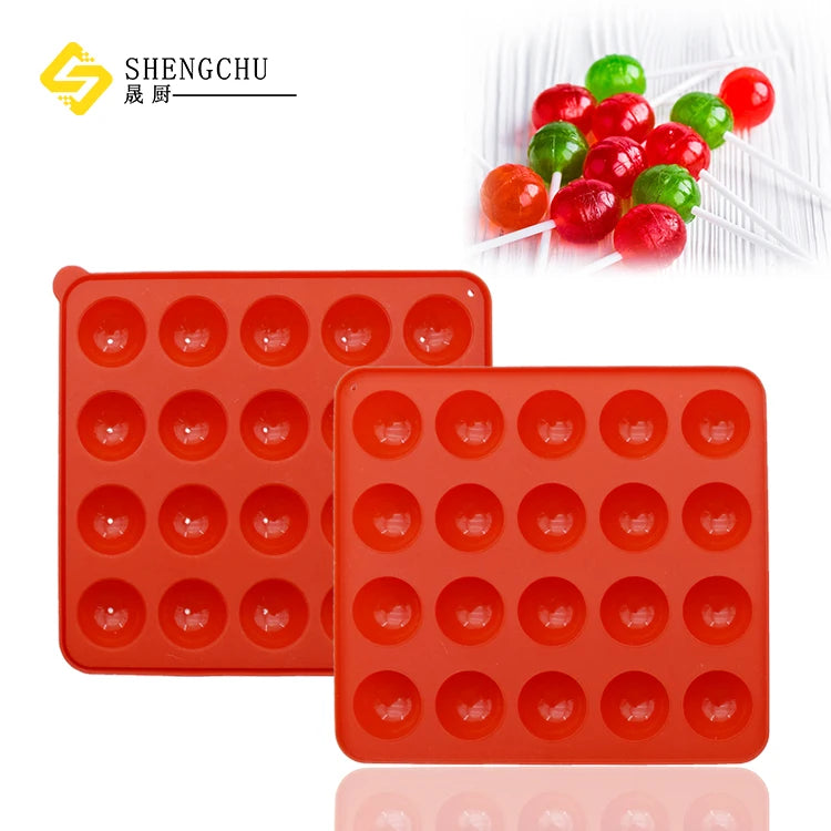 Food Grade Silicone 20-hole Candy Mold DIY Round Chocolate Candy Jelly Tool for Kitchen Baking Mold Heat-resistant Material Mold