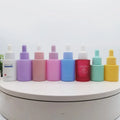 Cosmetic Packaging Slope Shoulder 30ml Glass Dropper Bottles pink Matte Glass Serum Bottles 30ml 1oz Matt Black Dropper Bottle