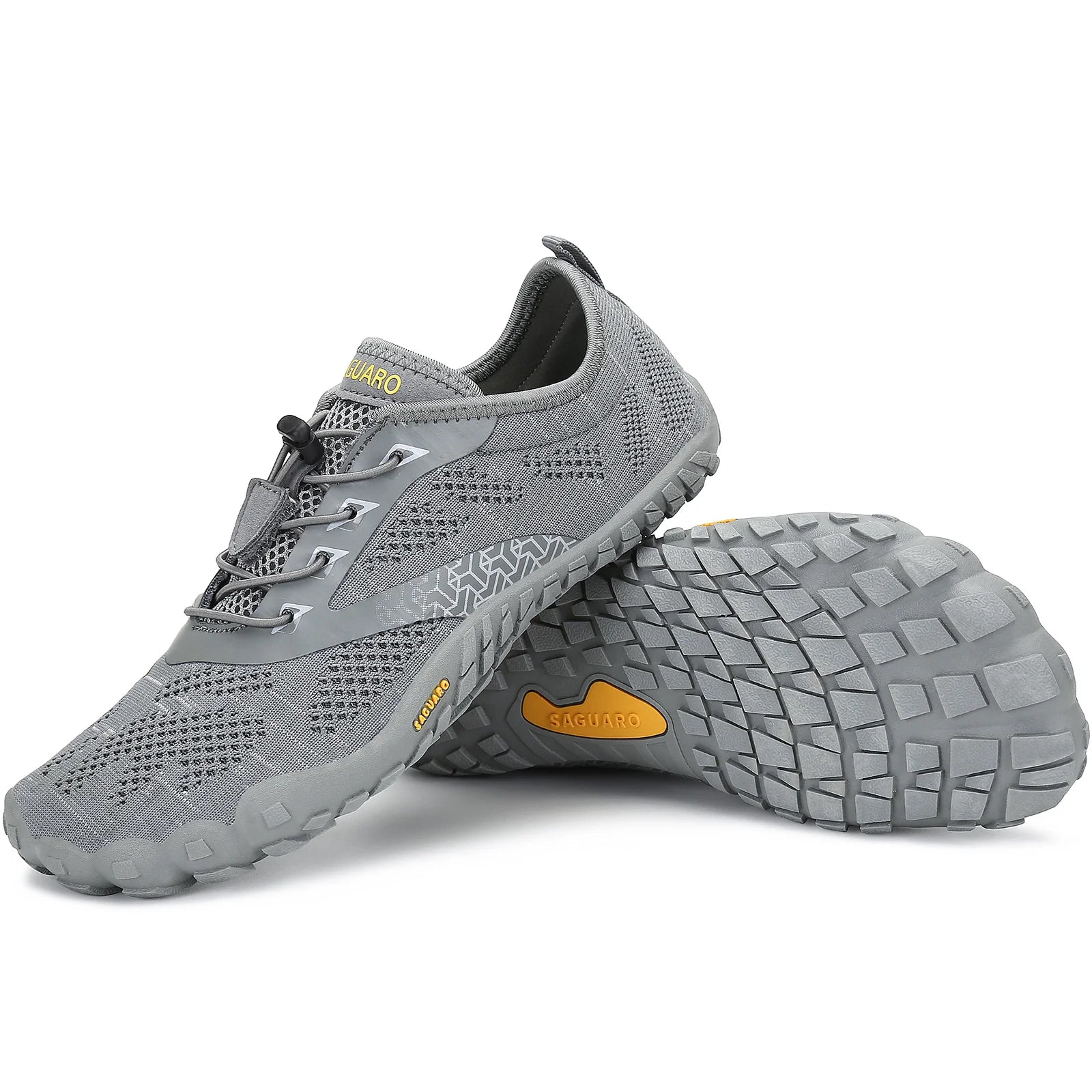 SAGUARO Breathable Grid Rubber Bottom Trail Barefoot Running Shoes for Unisex