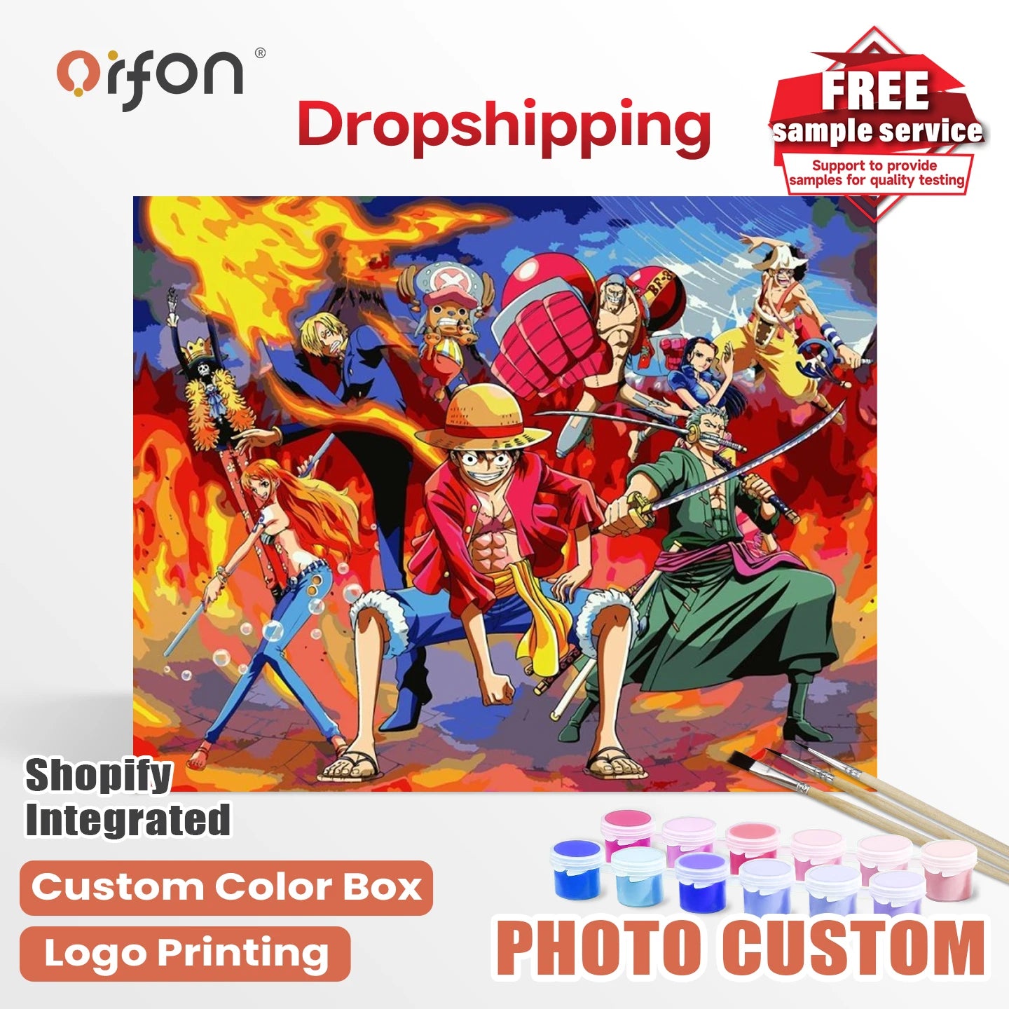 Orfon Dropshipping DIY Paint by Numbers Kits -  DIY Oil Painting Acrylic Set  Cartoon Animation  Wholesale Painting by Numbers