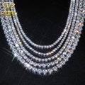 Hiphop 3mm-5mm Moissanite Tennis Chain Iced Out 925 Silver Moissanite Bracelet Pass Diamond Tester VVS D Tennis Chain