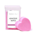 VEYES Eyelash Glue Wipes Polish Clean Mouth Box Cloth Soft Bottle Pink Lint Free Nail Wipes Non-Woven Fabric Wipes Removal Tool