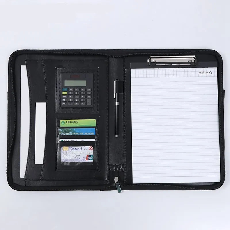 Fashion Office Business Document Writing Pad Zipper Presentation Folder A4 Conference Portfolio File Padfolio XIWAN Durable High