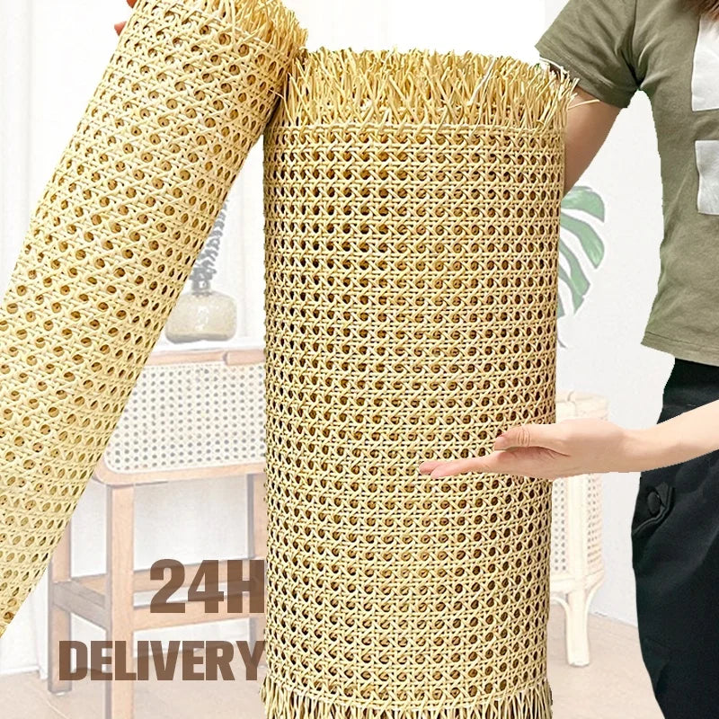 Fast Delivery Handmade Non-toxic Rattan Mesh Roll Webbing Cane Ratan Natural for Rattan Wardrobe Free Sample