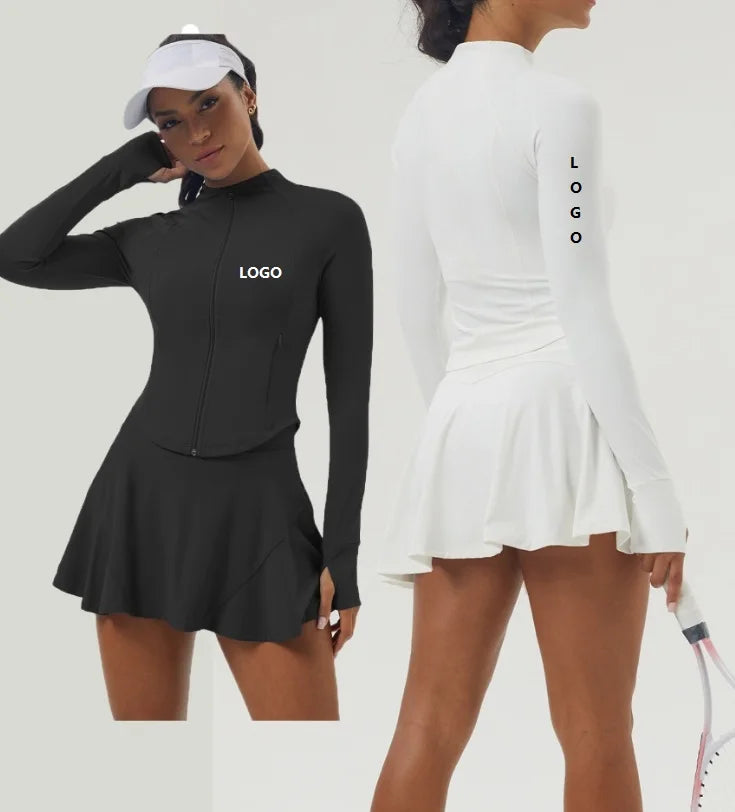 New Arrival Fitness Tennis Set Woman's Outdoor Gym Fitness Sets Custom LOGO Breathable Golf Wear Tennis Set