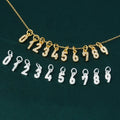 Fashion 925 Sterling Silver CZ Zircon 0-9 Number Charm Pendant for Jewelry Making Accessories