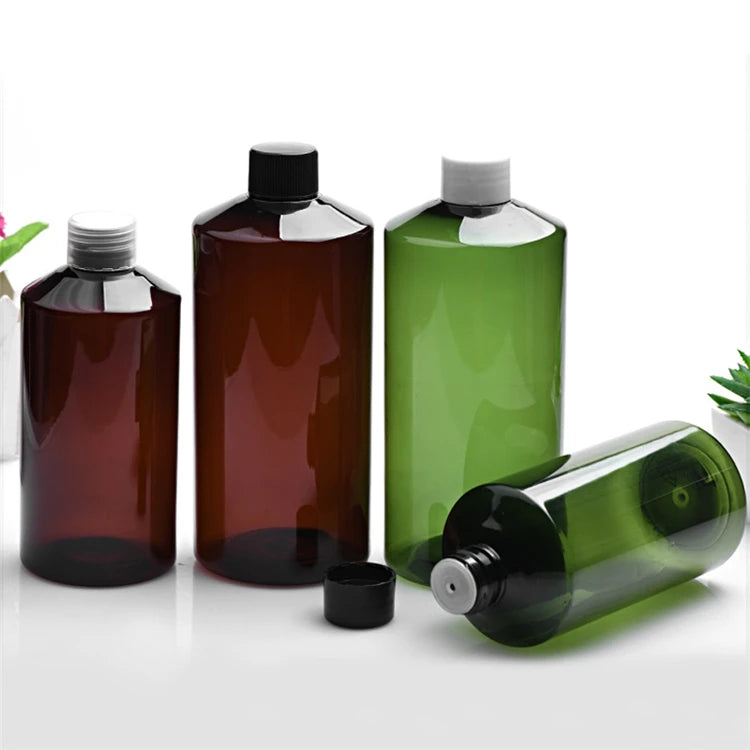 IBELONG 300ml 500ml Green Amber PET Plastic Cosmetic Skin Care Bottles Cleansing Water Bottle with Screw Cap