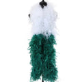 2 Yards/90g Turkey Feather Bio-color Two Tone Fluffy Feather Boa for Wedding Party Home Decor White