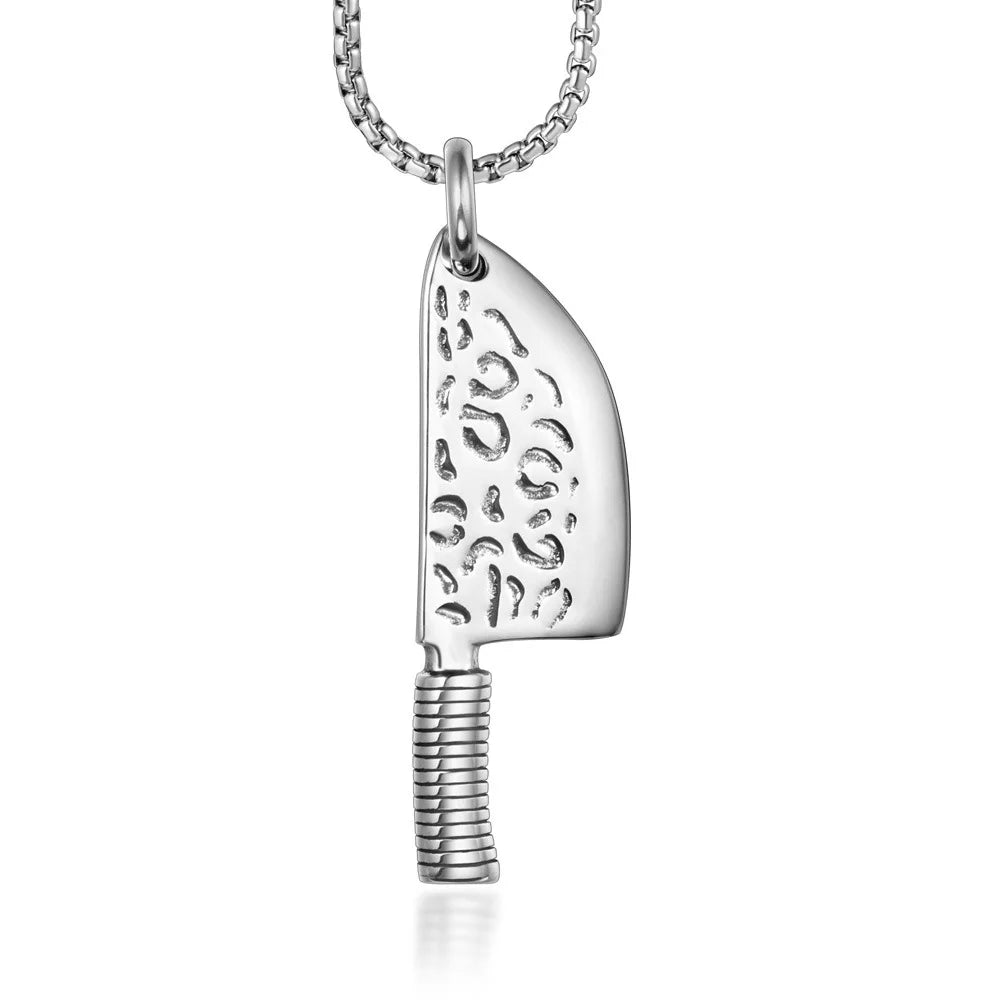 Fancy Unique Design Stainless Steel Knife Pendant Cool Necklace Jewelry for Rappers Fine Pendants & Charms