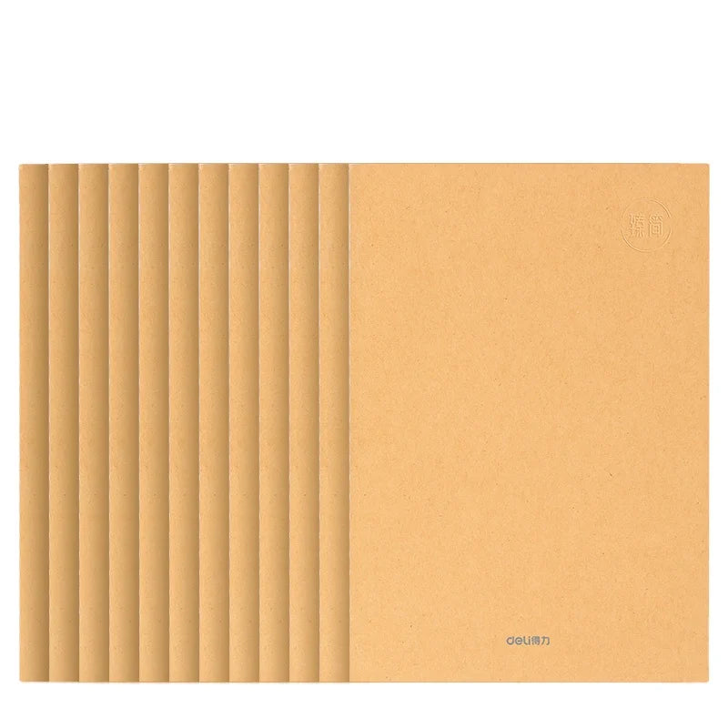 Deli FA440 Brown A4 Brief Sewing Notebook 40Sheets Minute Book for Class Meeting 120pcs Per Carton Set for Students' Gifts