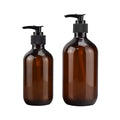 300ml 500ml Refillable Amber Green Empty Shampoo Hair Conditioner Dispenser Round Shoulder Plastic Lotion Pump Shampoo Bottle