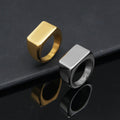 Custom Engravable Big Blank Bar Ring Ins Simple Logo Name Style Fine Jewelry Rings Stainless Smooth Men's Finger Ring