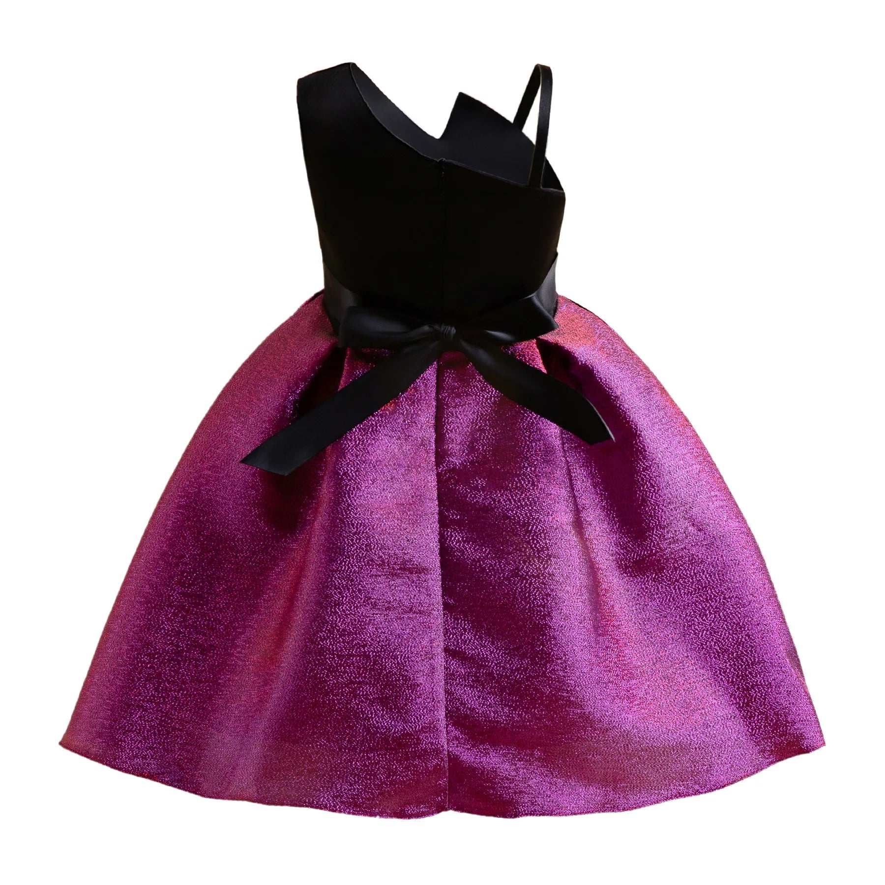 Dropshipping Ins Purple Most Charming Fabric European American Diagonal Shoulder Princess Dress Girls Clothes Set