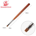 Professional Series 6# Gel Flat Nail Brush Classical Red Wood Handle Made Nylon Hair Metal Custom Logo Crimped Beauty Salon Use