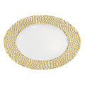 European Style 13 Inch Round Gold Chargers Cheap Plastic Fruit Plate for Wedding Parties