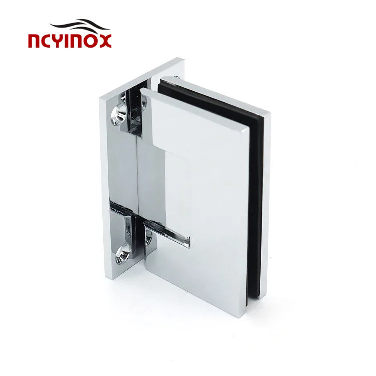 In Stock Heavy Duty 90 Degree Brass Glass Door Hinges for Glass Shower Doors