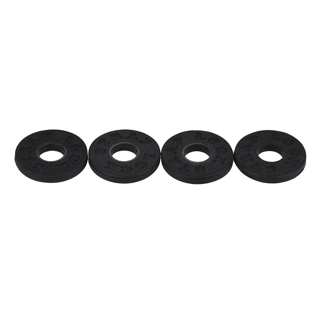 4pcs Bass Guitar Strap Locks Blocks Rubber Material Guitar Parts Accessories
