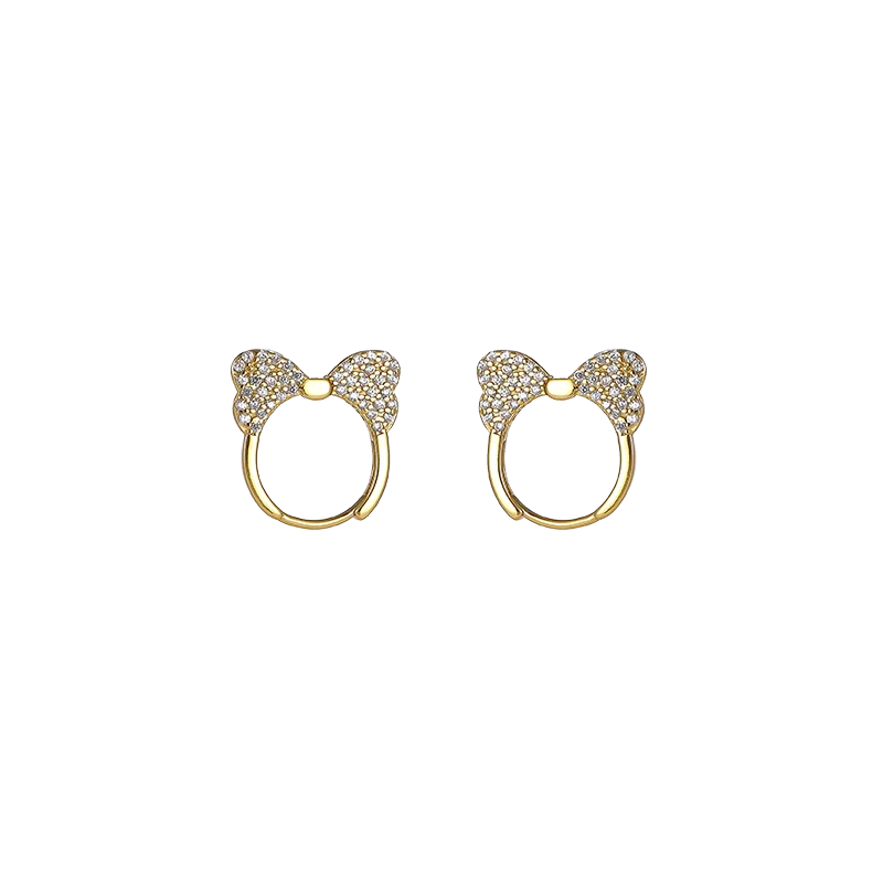 Ins New Fashion Simple Temperament 925 Sterling Silver Butterfly Stud Earrings Zircon Cute Women
