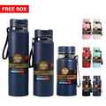 20oz 32oz Travel Vacuum Flask Insulated Thermos Stainless Steel Sports Drinking Water Bottle with Handle Temperature Display