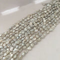 16 Inch AA Good Quality Few Flaw Nature Stone Baroque Freshwater Pearl in Strandnature White Color Width7-9 mm