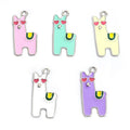 Jewelry Accessories Cute Cartoon Alpaca Charm Alloy Dropping Oil Pendant for Bracelet Earrings Necklace