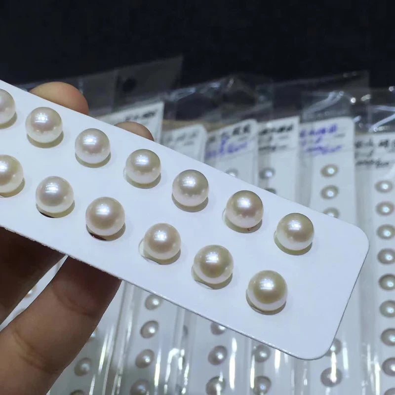 Fengzuan Jewelry Freshwater Pearl Round White Loose 2mm -10mm Size Half Hole Without Hole Natural Pearls for Jewelry Making
