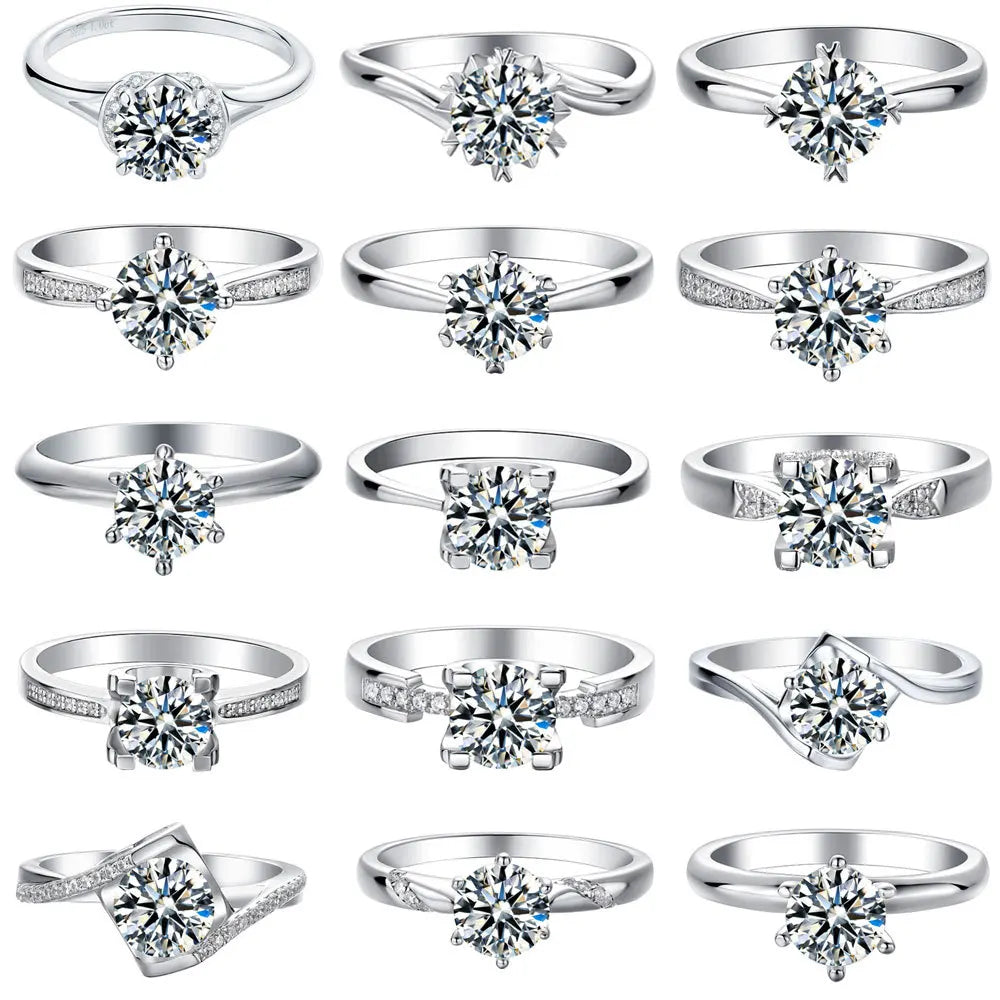 Custom Diamond Wedding Ring for Women S925 Moissanite Engagement Ring in 10K 14K 18K White Gold Italian Fine Jewelry