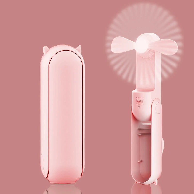 Pinky Leem Wholesale Custom Cute Foldable Rechargeable USB Mini Handheld Fan - 5V DC Multi-Function Eyelash Grooming Tool
