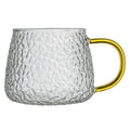 OEM/ODM Custom Wholesale Single Wall Borosilicate Glass Cup Luxury Glass Tumbler Cup with Gold Handle
