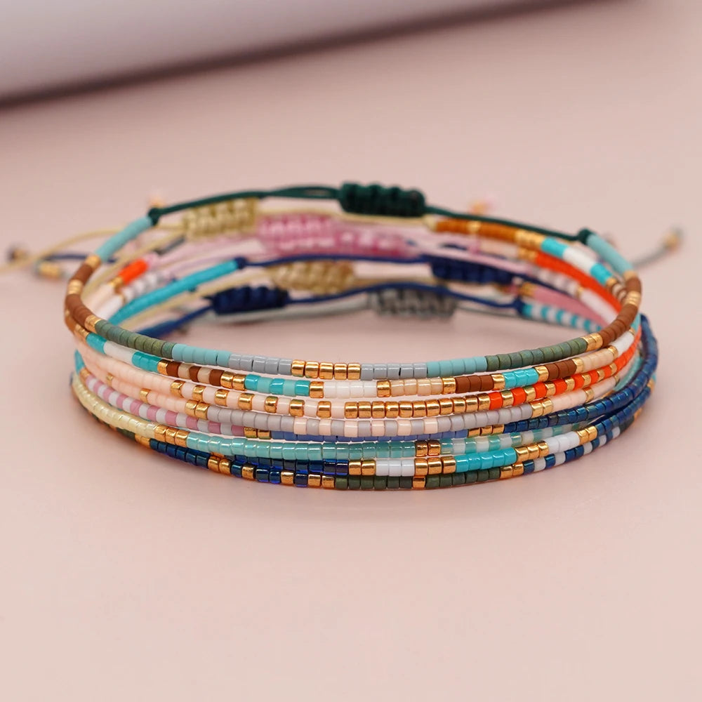 Go2boho Seed Beads Tiny Bracelets for Women Boho Pulseras Mujer Designer Colorful Friendship Adjustable Jewelry Accessories Y2k