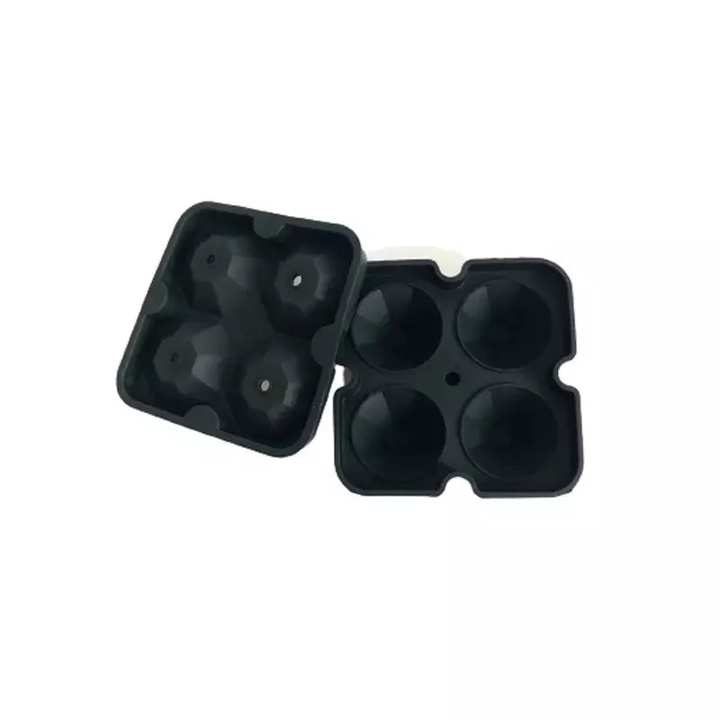 Ready to Ship 4-Cavity Diamond Ice Cube Trays 4 Grid Silicone Mold for Ice Cream Custom Logo Stackable Ice Cream Maker Tools