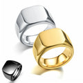 Classic Fashion Hotsale Wholesale High Polish Blank Style Logo Signet Custom Personalized Engraved Stainless Steel Ring for Men