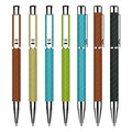 Notable PU Leather Ball Pen Refill 1.0mm Writing Width Novelty Body with Engraved Laser Logo for Gifts