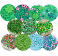 St Patrick's Day Polymer Clay Slices Mini Cute Green Leaf Clover Craft for Nail Art Slime Filler Charms