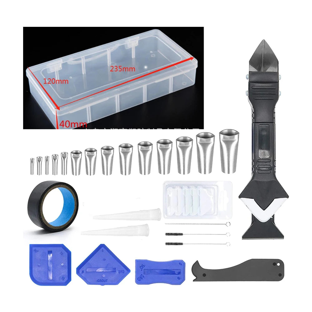 Popular Caulk Scraper Silicone Caulking Nozzle Applicator Sealant Finishing Tool 3 in 1 Caulking Tool