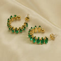 Wholesale Quake Unisex Waterproof Non-Tarnish Titanium Stainless Steel 18k Gold Plated Zircon Designer Inspired Earrings