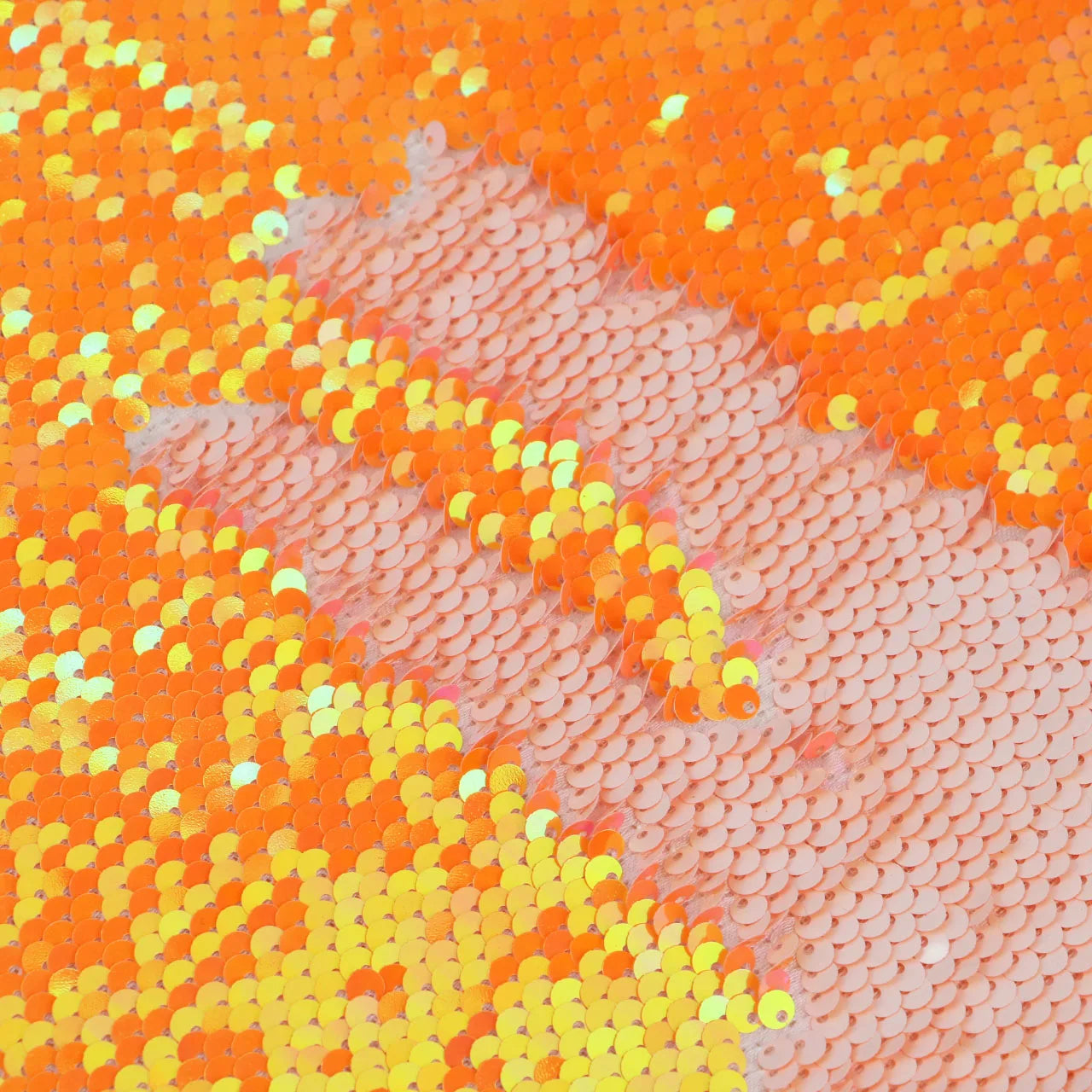 Nanyee Textile 5mm High Density Flipped Orange Iridescent Sequin Fabric