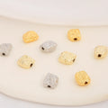 14K Gold Plated Flat Beads Geometric Bead for Jewelry Making Irregular Stone Shaped Spacer Bead