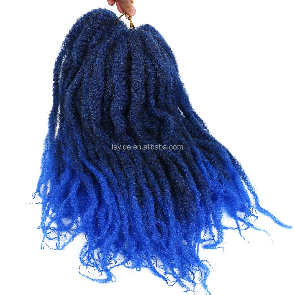 AliLeader 18" Fluffy Soft Kinky Curly Afro Twist Synthetic Crochet Marley Braiding Hair for African Women