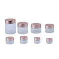 5G-100g Frosted Transparent Glass Rose Gold Cosmetic Face Cream Jar with Plastic Cap