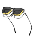 New Magnetic Snap on Polarized Sunglasses for Driving Metal Frame Night Vision Enhancement Glasses with Plano Lens